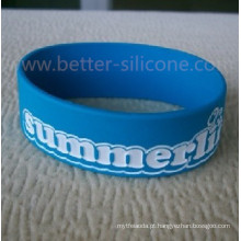 Pulseira de silicone preenchida cor debossed